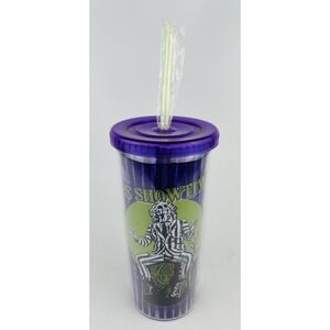 Beetlejuice Travel Tumbler Cup With Lid & Straw‎ 20 Oz - It's Showtime- New!